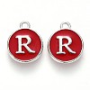 Platinum Plated Alloy Enamel Charms ENAM-S118-03R-P-1