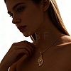 304 Stainless Steel Crystal Rhinestone Hollow Pendant Necklaces WG5EFC4-05-1