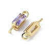 Brass Pave Cubic Zirconia Connector Charms KK-F892-53G-11-2