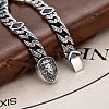 Lion Pattern Brass Pave Cubic Zirconia Cuban Link Chains Bracelets FS-WGF670F-02-2
