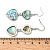 Brass Natural Abalone Shell Dangle Earrings EJEW-F388-01B-P-5