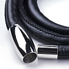 Three Loops Leather Cord Wrap Bracelets BJEW-F291-23B-3