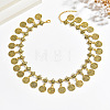 Vintage Alloy & Iron Embossed Coin Tassel Necklaces for Women WG1C655-01-1