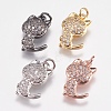 Brass Micro Pave Cubic Zirconia Kitten Charms ZIRC-E147-42-1