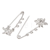 Starfish 304 Stainless Steel Safety Pins Brooch Findings SA-CBA098D-16H-P03-2