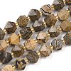 Natural Yellow Dendritic Jasper Beads Strands G-I376-A07-01-2