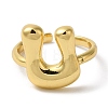 Initials Brass Open Cuff Ring for Women RJEW-N046-02U-G-2