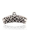 Curved Tube Antique Silver Plated Alloy Cat Eye Tube Bails ENAM-J492-04AS-2