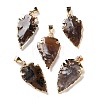 Raw Rough Natural Indian Agate Pendants G-T073-23G-02-1