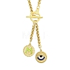 Ion Plating(IP) 304 Stainless Steel Green Yellow Enamel Letter & Eye Pendant Wheat Chain Necklaces STAS-Z102-01G-M-1