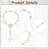 5Pcs Alloy & Glass & Imitation Pearl Charm Bracelets BJEW-DC0001-29-4