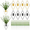 8Pcs 2 Styles Rhombus Iron Wall-mounted Vase AJEW-DR0002-97-1