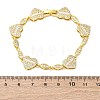 Heart & Horse Eye Brass Micro Pave Clear Cubic Zirconia Link Bracelets for Women BJEW-G740-03G-5