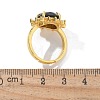 Sunflower Natural Tiger Eye Finger Rings RJEW-B113-03G-04-5