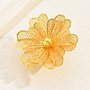 Elegant Flower Iron Open Cuff Ring for Women's Wedding Dress Accessories TU2718-1