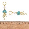 Natural Cultured Freshwater Pearl & Brass Enamel Hoop Dangle Earrings for Women EJEW-JE07268-01-5