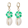 Polymer Clay 3D Flower Hoop Earrings EJEW-JE06968-3
