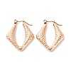 Ion Plating(IP) 304 Stainless Steel Chunky Rhombus Hoop Earrings for Women EJEW-K242-01RG-1