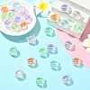 30Pcs UV Plating Rainbow Iridescent Acrylic Beads OACR-YW0003-53-5