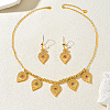 Bohemian Brass Micro Pave Cubic Zirconia Teardrop Charm Necklace & Earrings Sets for Women OD4014-5