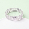 Rectangle Natural Amethyst Beads Stretch Bracelets for Women Men BJEW-Z149-01D-2