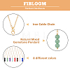 8Pcs 8 Style Natural Mixed Gemstone Round Beaded Pendant Necklaces Set with Iron Cable Chains NJEW-AB00025-3