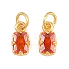 Brass Pave Cubic Zirconia Charms KK-K340-50G-2