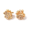 Brass Micro Pave Cubic Zirconia Beads KK-B100-51G-01-2