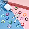   28Pcs 14 Colors Spray Painted Alloy Spring Gate Rings FIND-PH0007-90-5