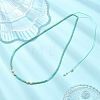 Boho Natural Cultured Freshwater Pearl & Round Seed Beaded Braided Necklaces for Women NJEW-JN06187-02-1