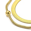 304 Stainless Steel Herringbone & Satellite Chains Double Layer Necklaces BJEW-K257-05G-3