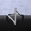 Brass Micro Pave Clear Cubic Zirconia Finger Rings for Women WG82572-03-3