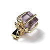 Natural Amethyst Gift Box Charms G-P523-01G-05-2