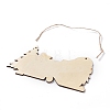 Natural Wood Hanging Wall Decorations for Christmas HJEW-O004-05-2