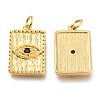 Brass Micro Pave Black Cubic Zirconia Pendants ZIRC-J024-07G-2