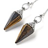 Natural Tiger Eye Hexagonal Pointed Dowsing Pendulums G-P552-05P-08-2