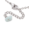 Synthetic Turquoise & Natural Freshwater Pearl Link Anklets AJEW-AN00628-02-4