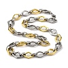 201 Stainless Steel Rhombus Links Chain Necklace NJEW-F22-39N-GP-1