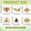 6Pcs 6 Styles Bees & Beetle Enamel Pins JEWB-PH0001-80-2