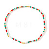 Minimalist Plastic & Brass Beads Stretch Bracelets for Women MY0437-8-1