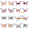 8Pcs 8 Style Double Layers Tulle Butterfly Alligator Hair Clips PHAR-CP0001-06-1