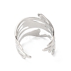 Non-Tarnish 304 Stainless Steel Twist Wave Open Cuff Ring for Women RJEW-K245-30P-2