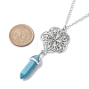 Synthetic Turquoise Pendants Necklace NJEW-JN04694-01-4