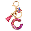 Alloy Resin Butterfly Keychains KEYC-TADJ0002-02G-C-1