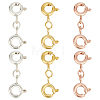 GOMAKERER 6Pcs 3 Colors 925 Sterling Silver Spring Ring Clasps STER-GO0001-15-1