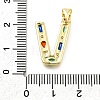 Brass Micro Pave Clear Cubic Zirconia Pendants KK-G521-01G-V-01-3