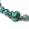 Synthetic Dyed Turquoise Beaded Stretch Bracelets for Women Men BJEW-JB11549-04-3