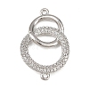 Brass Micro Pave Clear Cubic Zirconia Links Connector Charms KK-K413-05P-1