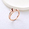 304 Stainless Steel with Rhinestone Finger Rings for Women VL8441-6-1