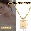1Pc Stainless Steel Letter Rectangle Pendant Necklaces NJEW-LP0001-34Q-G-2
